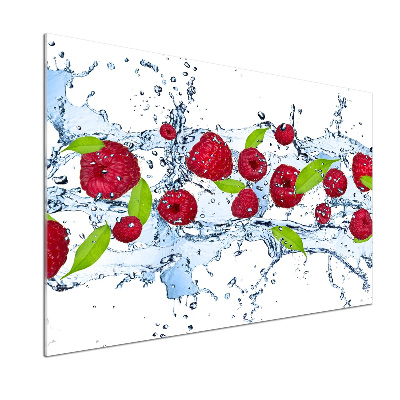Platte für Küchenrückwand Himbeeren und Wasser