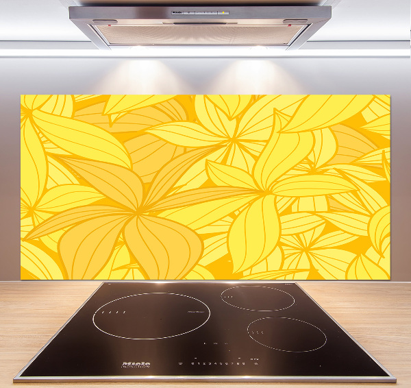 Küchen wandpaneel Hintergrund mit gelben Blumen