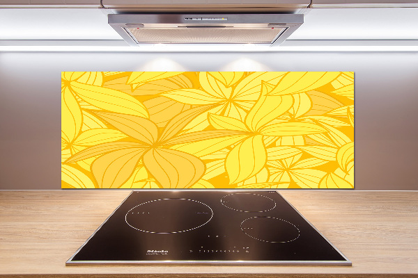Küchen wandpaneel Hintergrund mit gelben Blumen