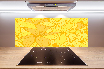 Küchen wandpaneel Hintergrund mit gelben Blumen