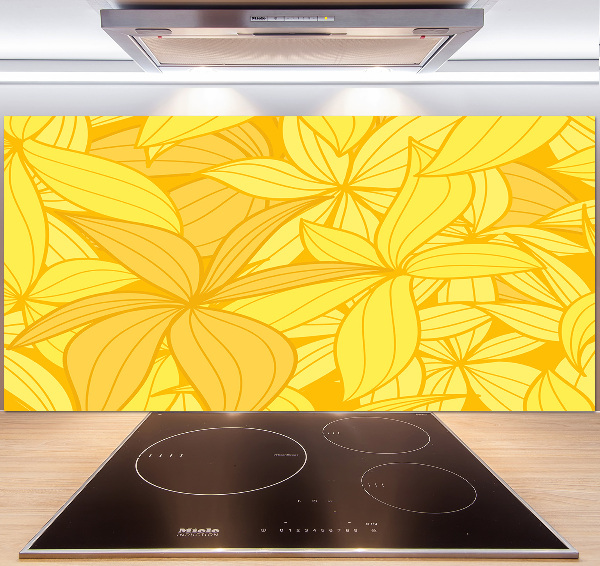Küchen wandpaneel Hintergrund mit gelben Blumen