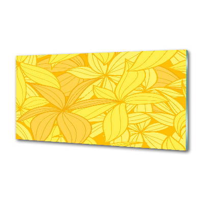 Küchen wandpaneel Hintergrund mit gelben Blumen