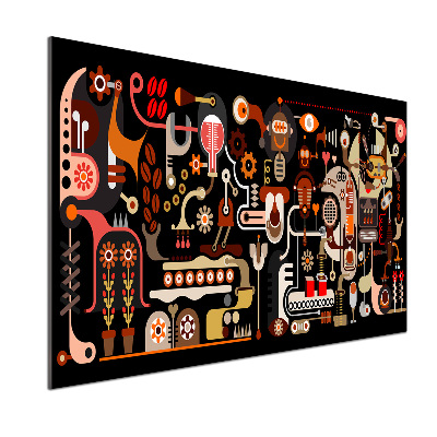 Küchen wandpaneel Kaffeeproduktion