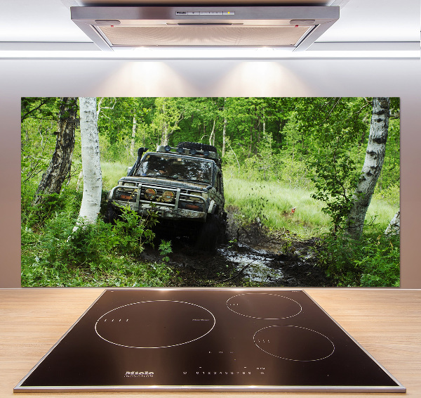 Platte für Küchenrückwand Jeep im Wald