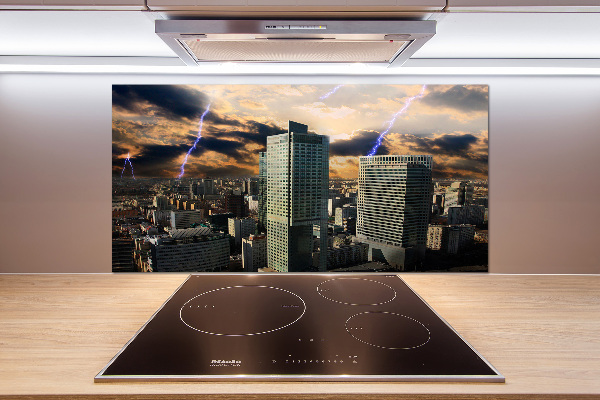 Küchen wandpaneel Sturm über Warschau