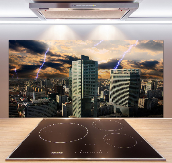 Küchen wandpaneel Sturm über Warschau