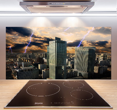 Küchen wandpaneel Sturm über Warschau