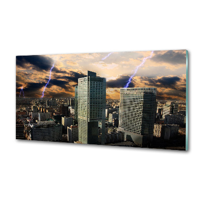 Küchen wandpaneel Sturm über Warschau