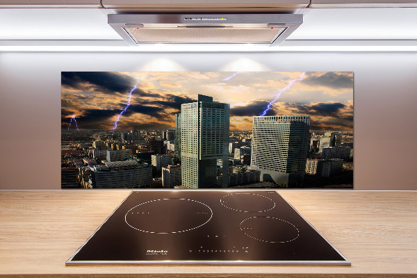 Küchen wandpaneel Sturm über Warschau