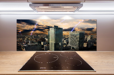 Küchen wandpaneel Sturm über Warschau