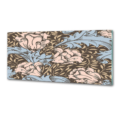 Glasrückwand für die küche Blumenmuster