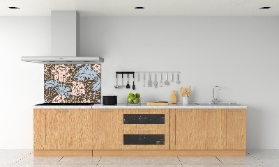 Glasrückwand für die küche Blumenmuster