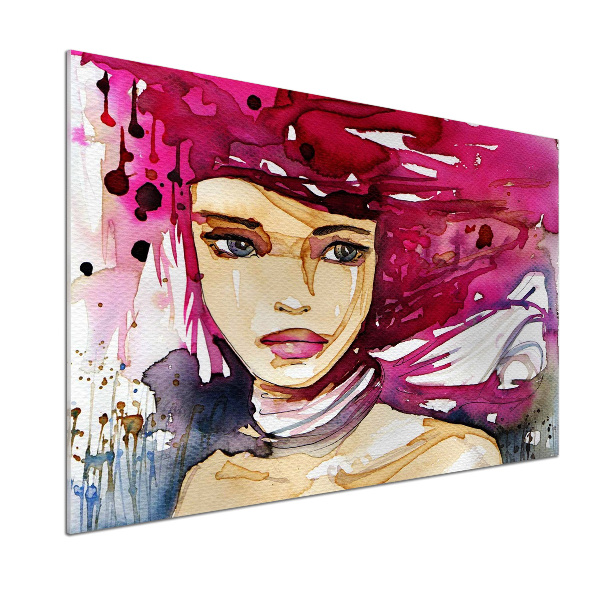 Glasrückwand für die küche Abstrakte Frau