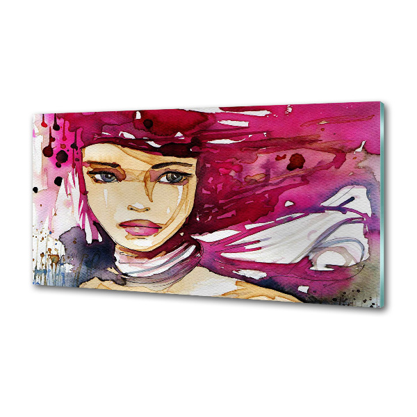 Glasrückwand für die küche Abstrakte Frau