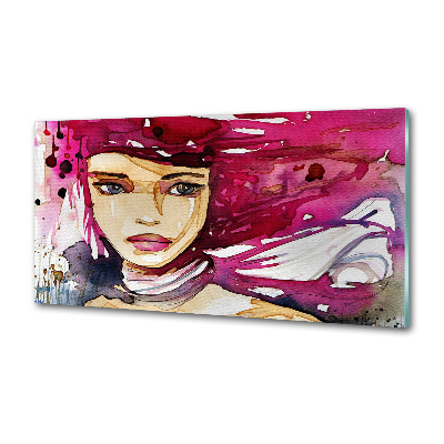 Glasrückwand für die küche Abstrakte Frau