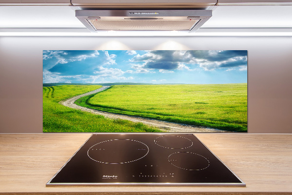 Glasrückwand für die küche Pfad in der Wiese