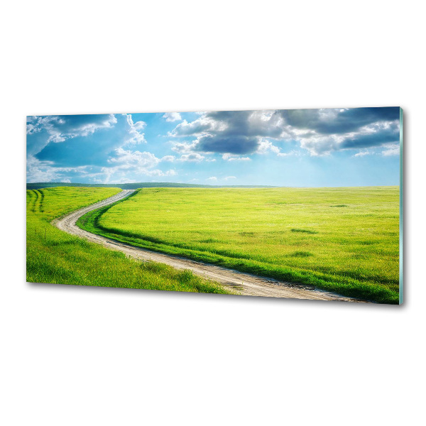 Glasrückwand für die küche Pfad in der Wiese