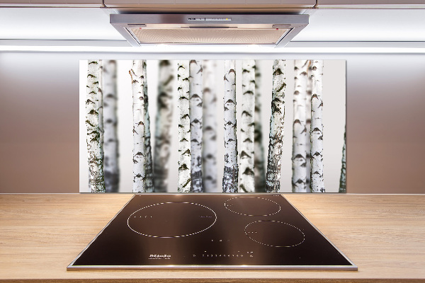 Platte für Küchenrückwand Birkenstämme