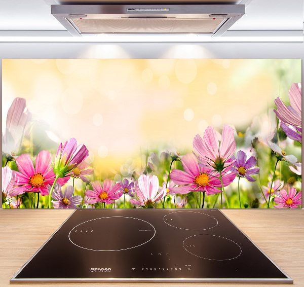 Glasrückwand für die küche Mohnblumen