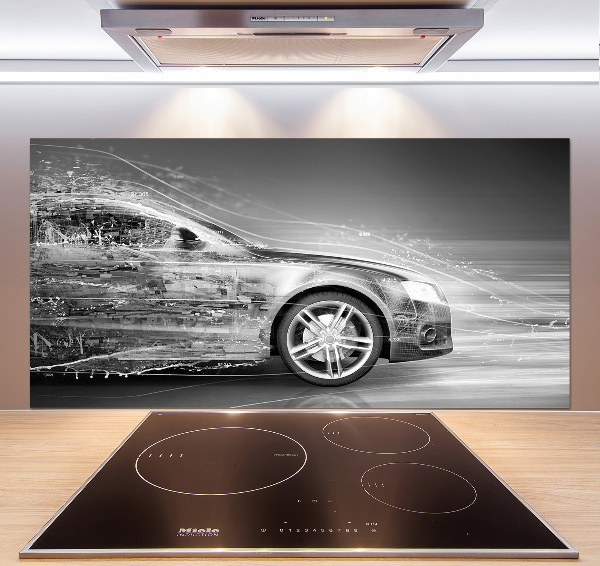 Glasrückwand für die küche Ein rasendes Auto