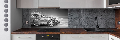 Glasrückwand für die küche Ein rasendes Auto