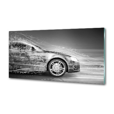 Glasrückwand für die küche Ein rasendes Auto