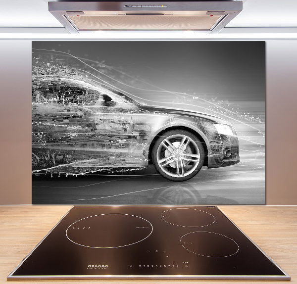 Glasrückwand für die küche Ein rasendes Auto