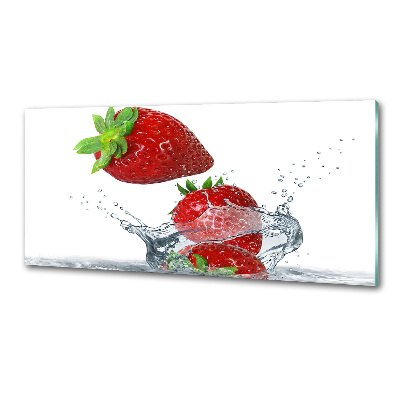 Küchen wandpaneel Erdbeeren und Wasser