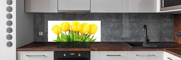 Küchen wandpaneel Gelbe Tulpen