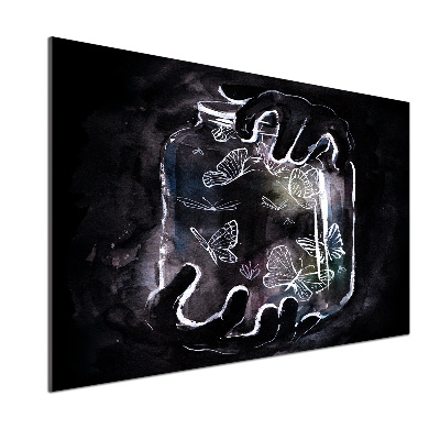 Glasrückwand für die küche Schmetterlinge im Glas