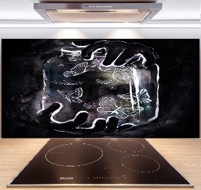 Glasrückwand für die küche Schmetterlinge im Glas