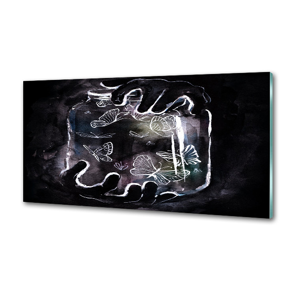 Glasrückwand für die küche Schmetterlinge im Glas