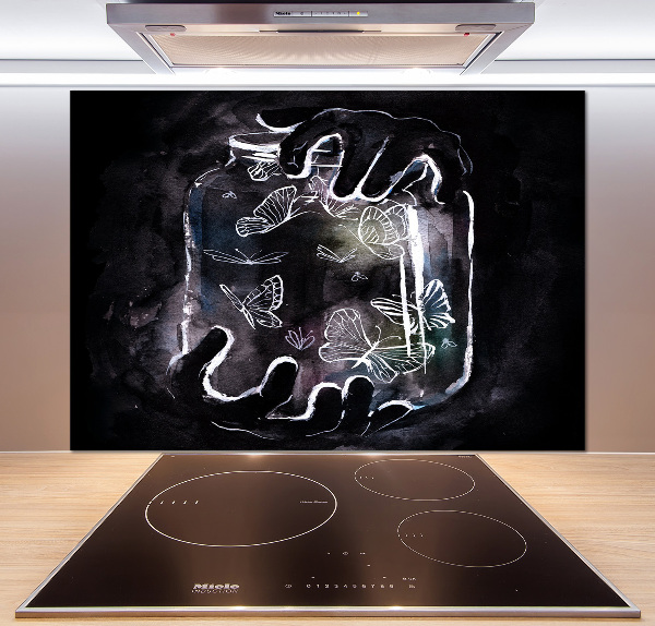 Glasrückwand für die küche Schmetterlinge im Glas