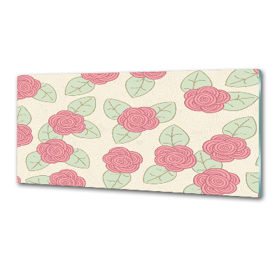 Glasrückwand für die küche Rosen