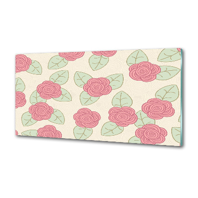 Glasrückwand für die küche Rosen