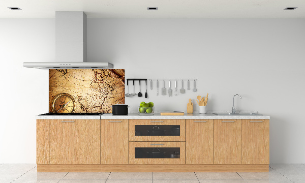 Küchen wandpaneel Kompass auf der Karte