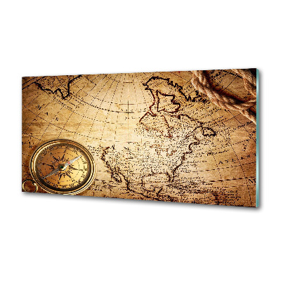 Küchen wandpaneel Kompass auf der Karte