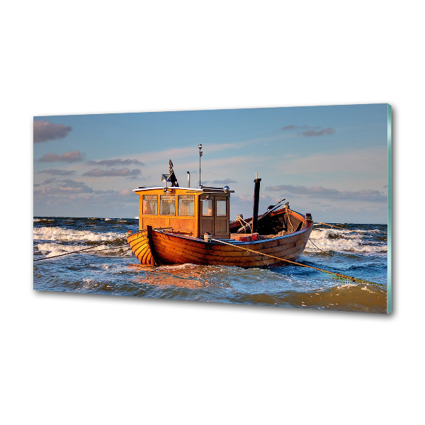 Glasrückwand für die küche Fischerboot