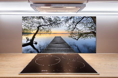 Glasrückwand für die küche Pier am See