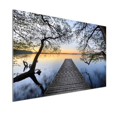 Glasrückwand für die küche Pier am See