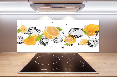 Platte für Küchenrückwand Zitrone und Wasser