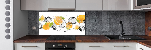 Platte für Küchenrückwand Zitrone und Wasser