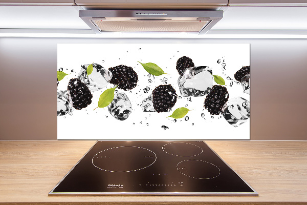 Glasrückwand für die küche Kirschen und Wasser