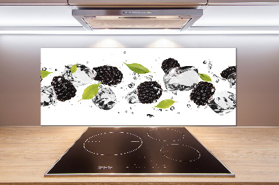 Glasrückwand für die küche Kirschen und Wasser