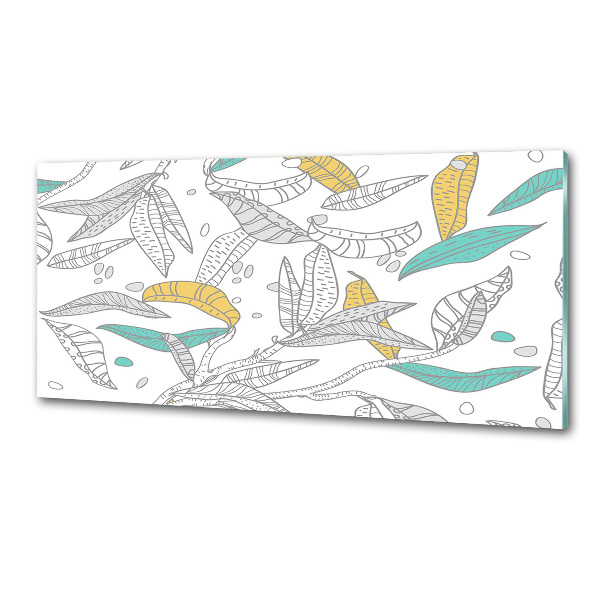 Glasrückwand für die küche Bunte Blätter