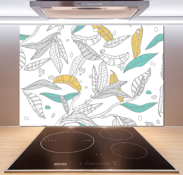 Glasrückwand für die küche Bunte Blätter