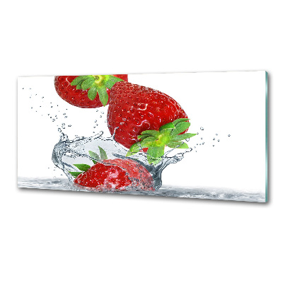 Platte für Küchenrückwand Erdbeeren und Wasser