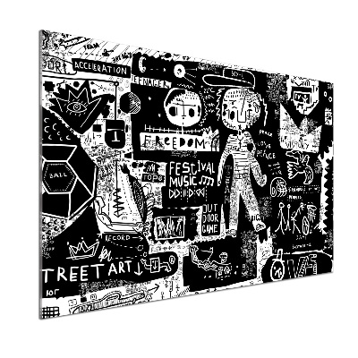 Glasrückwand für die küche Graffiti