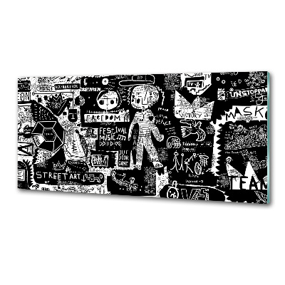 Glasrückwand für die küche Graffiti