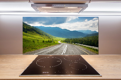 Glasrückwand für die küche Straße in den Bergen